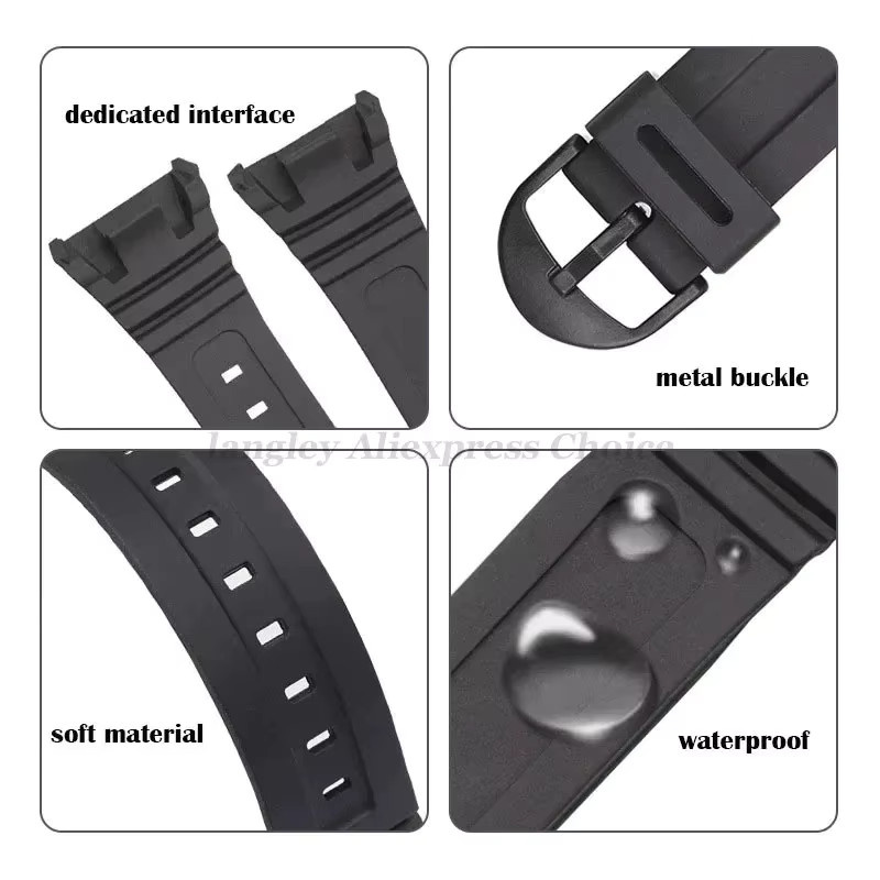 Casio Uhrenarmband, Silikon, Schwarz, Herren - Bild 5