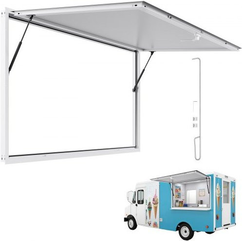 VEVOR Imbissfenster mit Aluminiumrahmen für Imbissanhänger und Foodtrucks, B/H: 188,0 x 101,6 cm - Bild 1