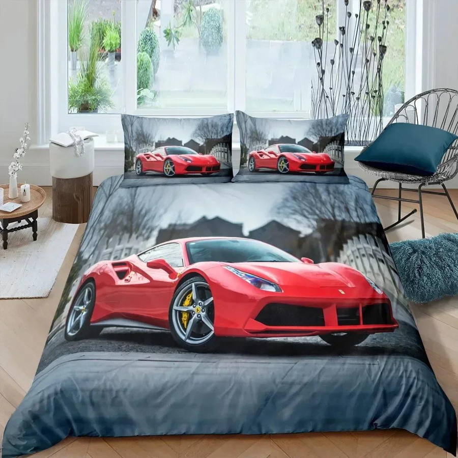 Lodestar Rennwagen Bettwäsche Set mit Motivdruck aus Polyester, bestehend aus Bettbezug und Kissenbezug, B/H: 133 x 70 cm - Bild 2