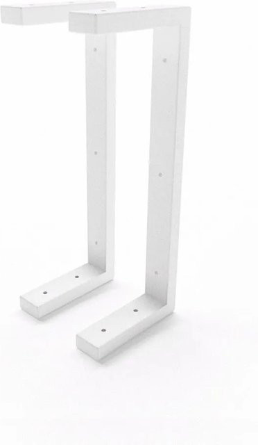 HEVVA Waschtischhalterung LAHN 2er Set Weiß matt aus Metall, Tiefe: 15 cm - Bild 1