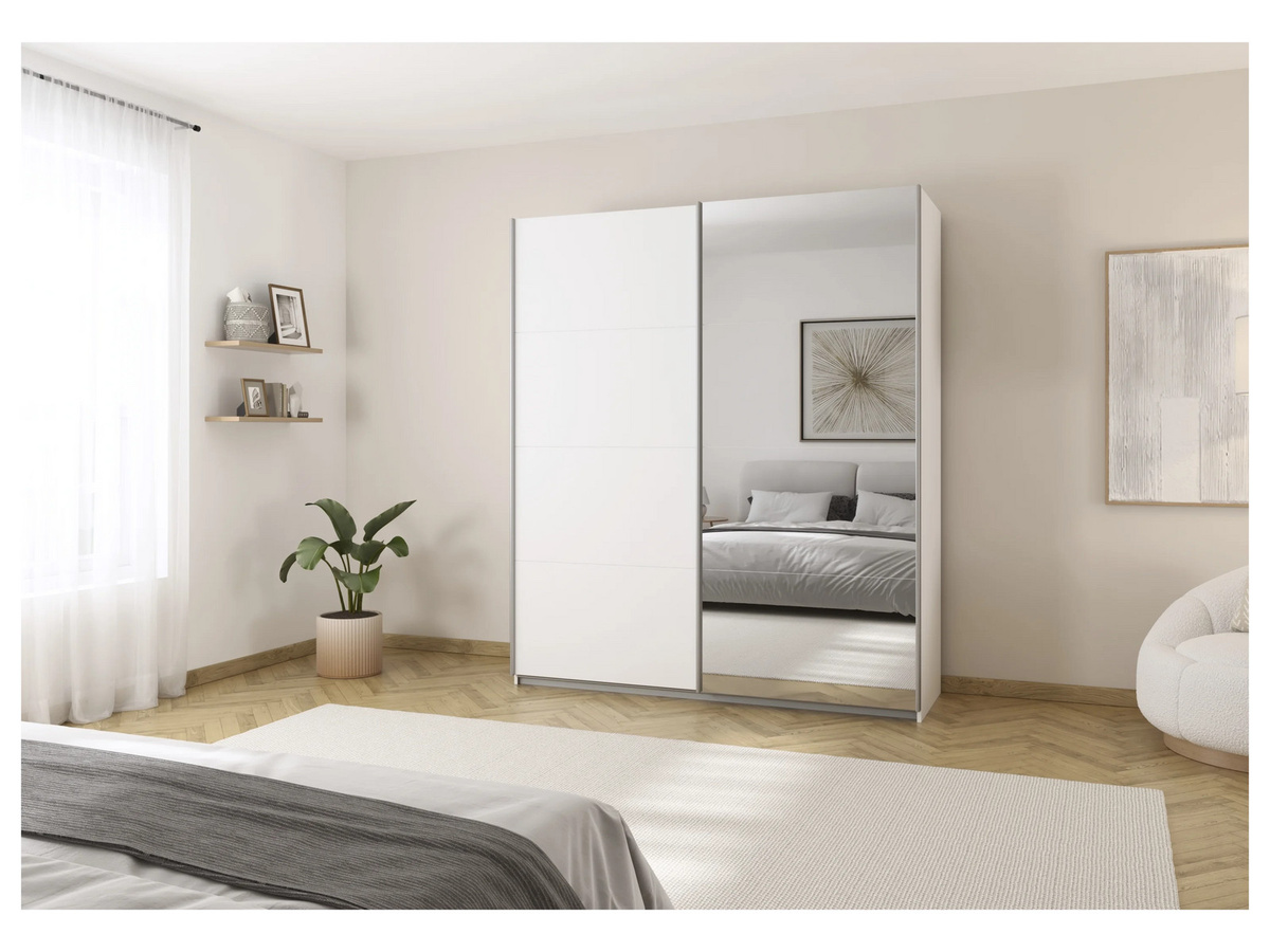 RAUCH ORANGE Quadra Schwebetürenschrank mit Spiegelelementen in Weiß, B/H: 181 x 210 cm - Bild 2