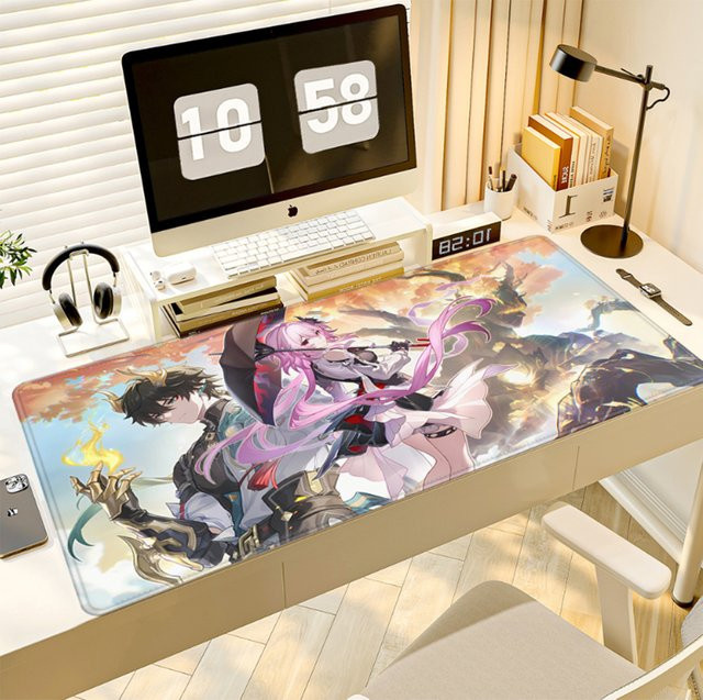 HYBXAXC Gaming Mousepad Honkai Star Rail March 7th Anime Schreibtischunterlage Multicolour - Bild 1