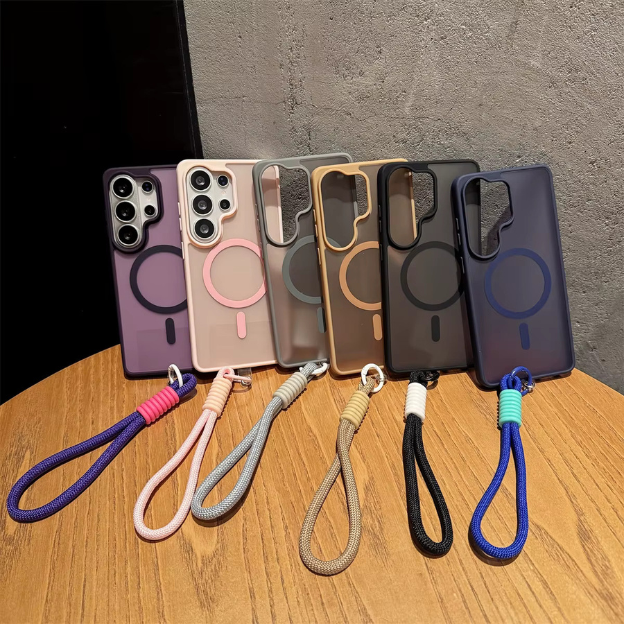Matte transparente MagSafe Handyhülle für Samsung Galaxy S26 Ultra S25 S24 S23 S22 Plus S23 FE A56 A55 A36 A35 A17 A07 in Pink - Bild 3