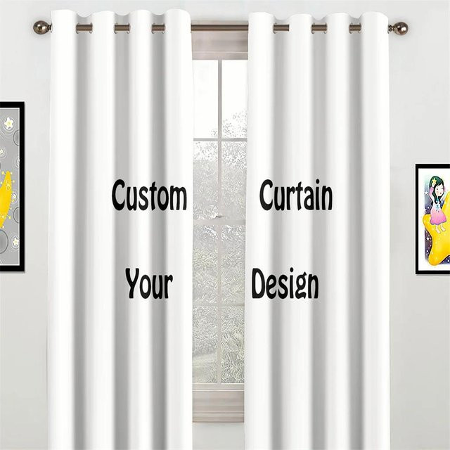Personalisierte Weihnachts Vorhänge mit Digitaldruck, 2er-Set, Weiß, B: 70 cm, H: 245 cm - Bild 1