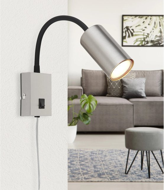 Globo Wandlampe Robby 1-flammig Nickel matt mit GU10 Fassung - Bild 1