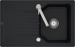 Villeroy & Boch Spüle Linara 45 Flat, flächenbündig, Keramik, pure black - Bild 1