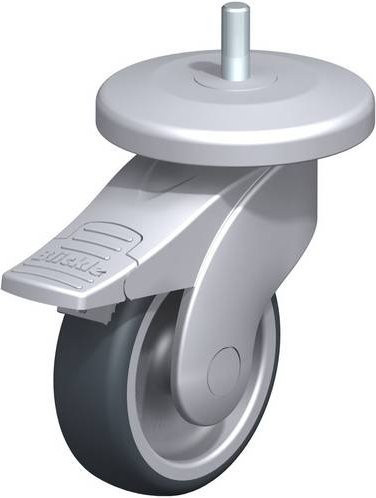 Blickle LWG-TPA 101G-11-FI-AMG100 Lenkrolle mit Feststeller in Grau und Silber, Rad-Durchmesser: 100 mm, Tragfähigkeit: 100 kg - Bild 1
