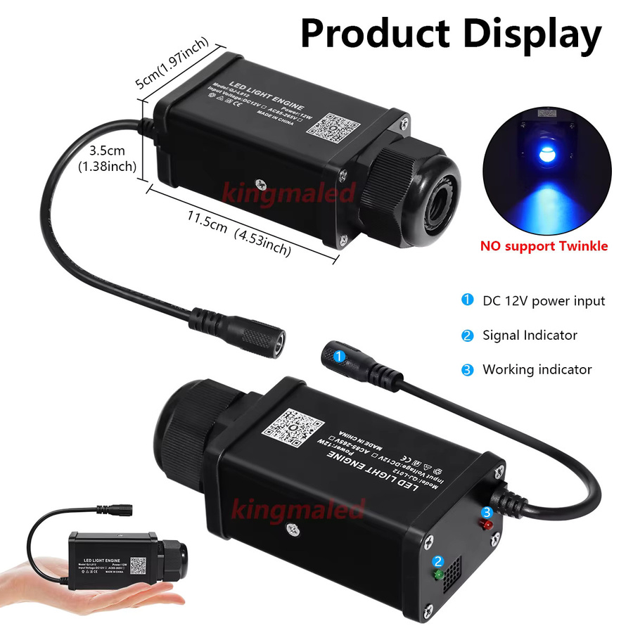 DC12V Glasfaser-Sternenhimmel-Beleuchtungsset mit Smart-App-Steuerung und 2,4G Fernbedienung inklusive LED-Engine - Bild 2