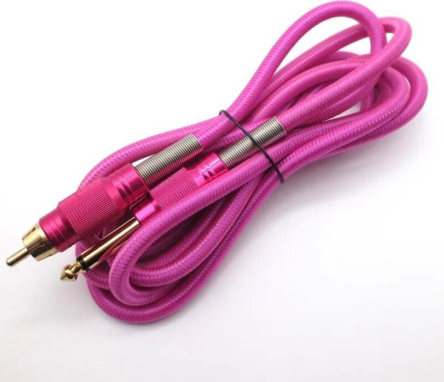 YRYTAT Tattoo Clip Cord RCA Netzkabel für Tattoo Maschine, Länge: 1,8 m, Blau und Pink - Bild 1