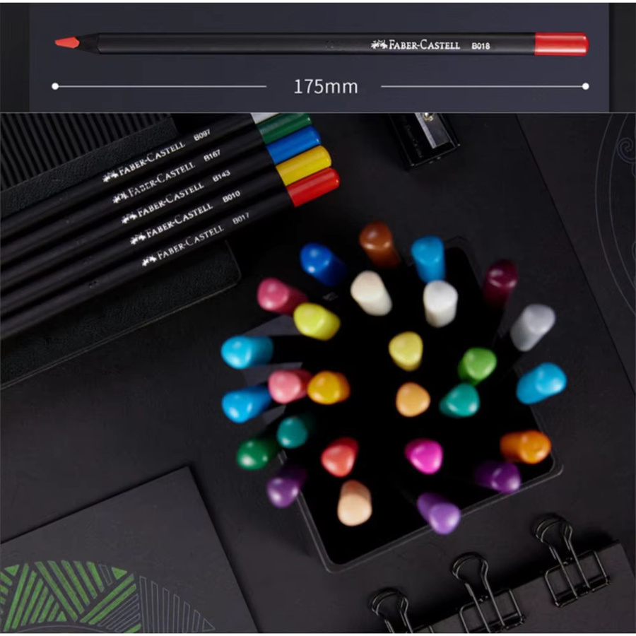 Faber Castell Black Edition Ölstifte in Dreiecksform, Premium-Kunstbedarf für Mal- und Zeichensets, Mehrfarbig - Bild 2