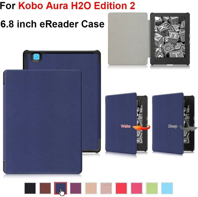 Kobo Aura H2O Edition 2 Smart Case Schutzhülle aus PU Leder in Blau für 6,8 Zoll eReader - Bild 1