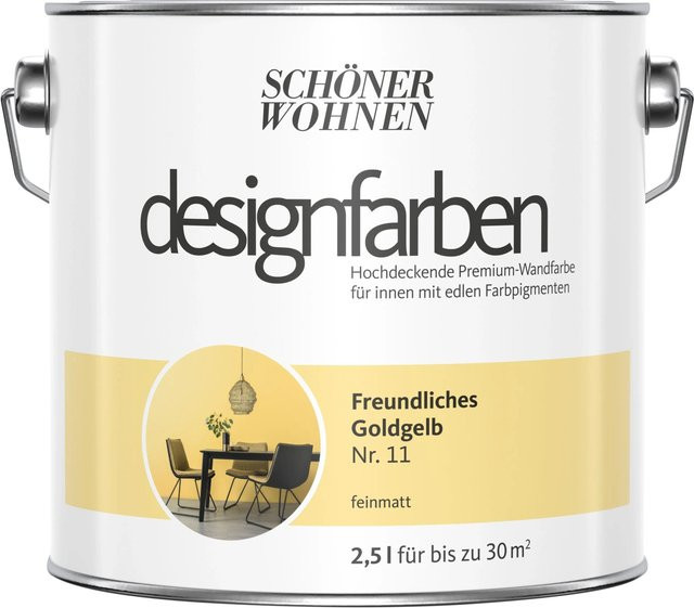Schöner Wohnen Designfarben Wandfarbe Goldgelb matt 2,5 l - Bild 1