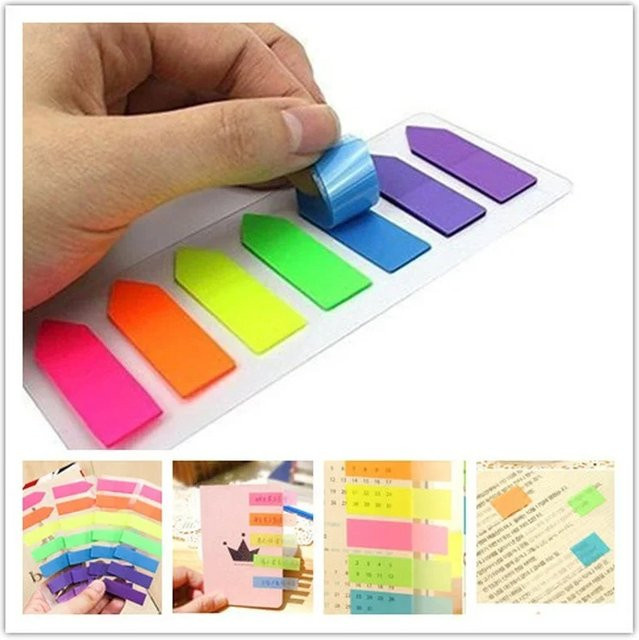 2er-Set Kreative Koreanische Schreibwaren Klebemarker Fluoreszierende Index-Sticker für Scrapbooking in Mehrfarbig - Bild 1