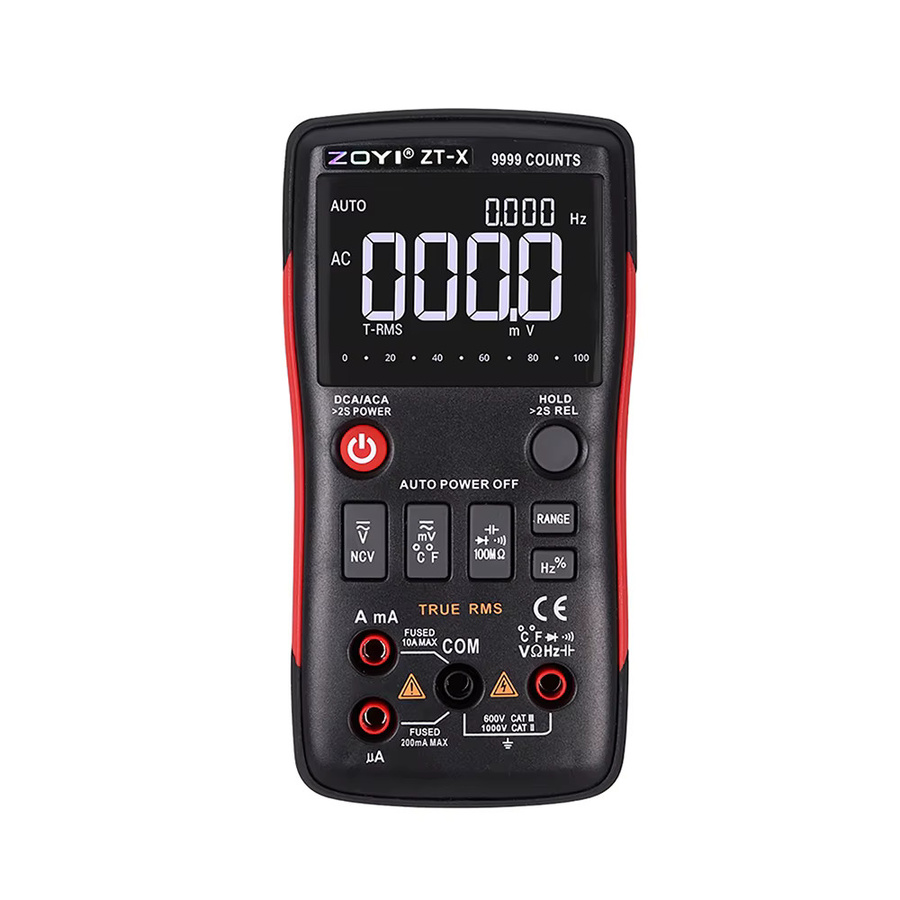 ZOYI ZTX T-RMS Digitales Multimeter mit automatischer Bereichswahl, Voltmeter, Amperemeter, Kapazitätsmessung, Ohmmeter und NCV-Tester in Rot und Schwarz - Bild 2