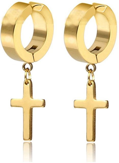 YULIN Ohrringe, Edelstahl, Zirkonia, Gold, Unisex - Bild 1
