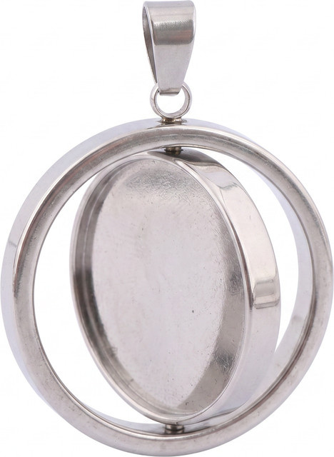 3 Stück Anhängerfassungen Edelstahl, rund, drehbar, 20mm, Unisex - Bild 1