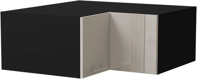 Feldmann-Wohnen Eckaufsatzschrank Brerra W14/90/36 in Schwarz und Creme Hochglanz B/T/H: 90 x 36 x 90 cm - Bild 1