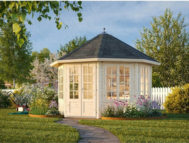 Palmako Holz-Pavillon Veronica 4 aus Fichten-Leimholz in Beige mit Fußboden B/T/H: 337 x 337 x 326 cm - Bild 1