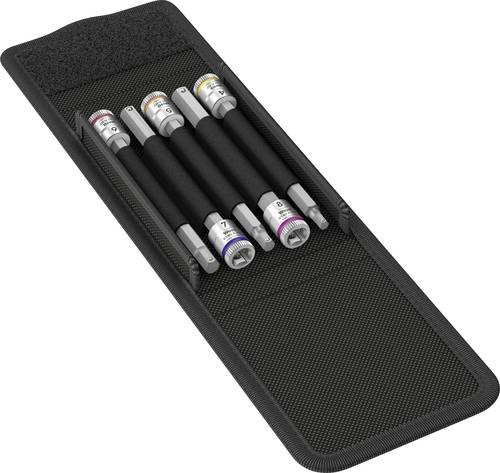 Wera 8740 A HF 1 Zyklop Bitnuss-Satz 5-teilig mit 1/4 Zoll Antrieb und Haltefunktion für Innensechskantschrauben in Schwarz und Silber - Bild 1