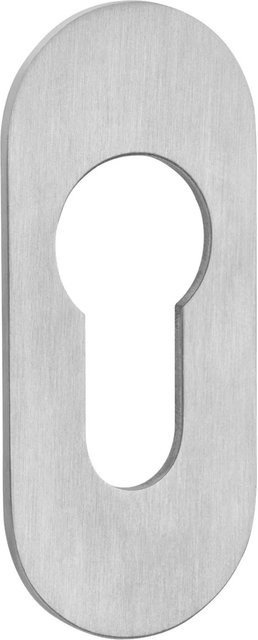 SO-TECH Selbstklebende Türrosette Oval mit Profilzylinderausschnitt aus Edelstahl in Silber Satin gebürstet - Bild 1