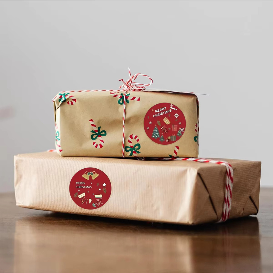 500 Stück Frohe Weihnachten Aufkleber mit Weihnachtsmotiv für DIY Geschenkverpackungen und Umschläge - Bild 3
