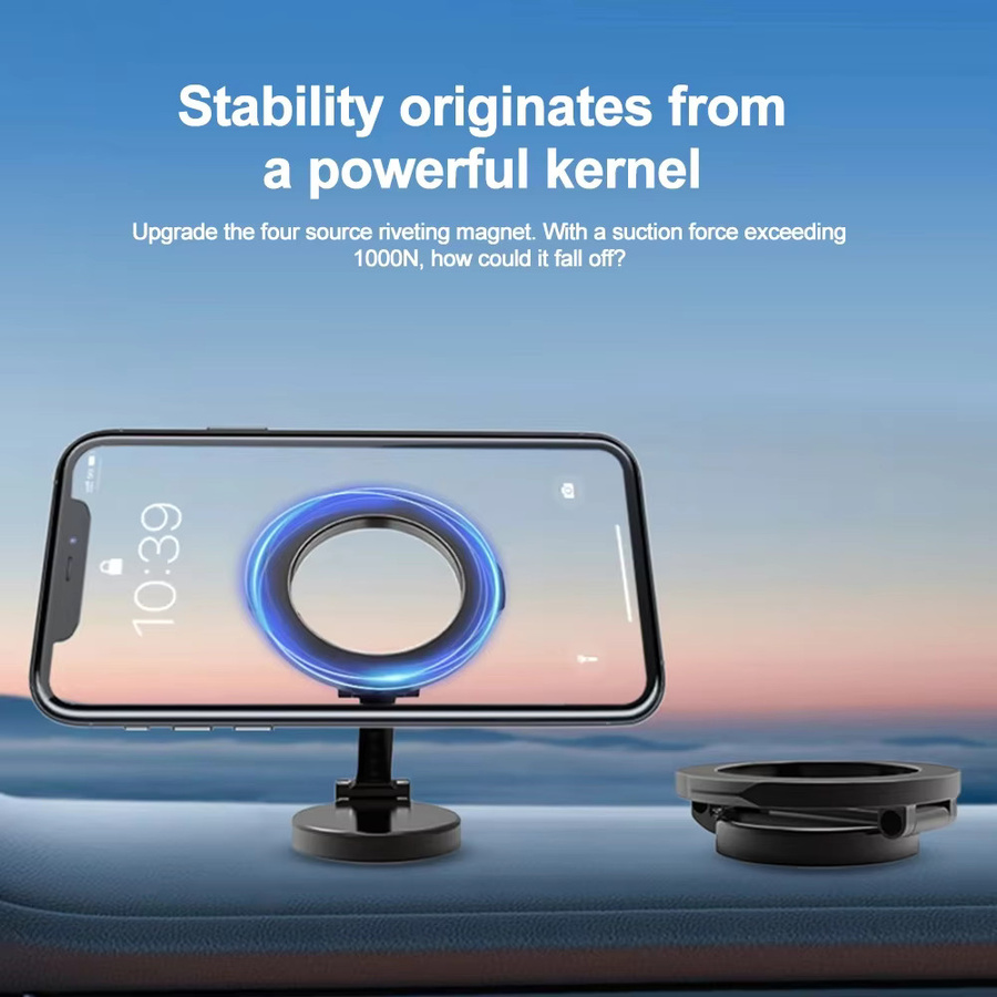 HTHwish Magnetischer Handyhalter für das Auto, 360 Grad drehbar und verstellbar, MagSafe kompatibel für iPhone 15, Samsung und Xiaomi, Farbe: Silber - Bild 5