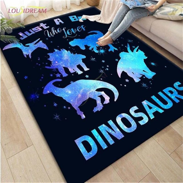 BestDream008 Jurassic Park Dinosaurier Teppich mit Tiermuster, rutschfest und waschbar, Mehrfarbig, B/T: 60 x 40 cm - Bild 1