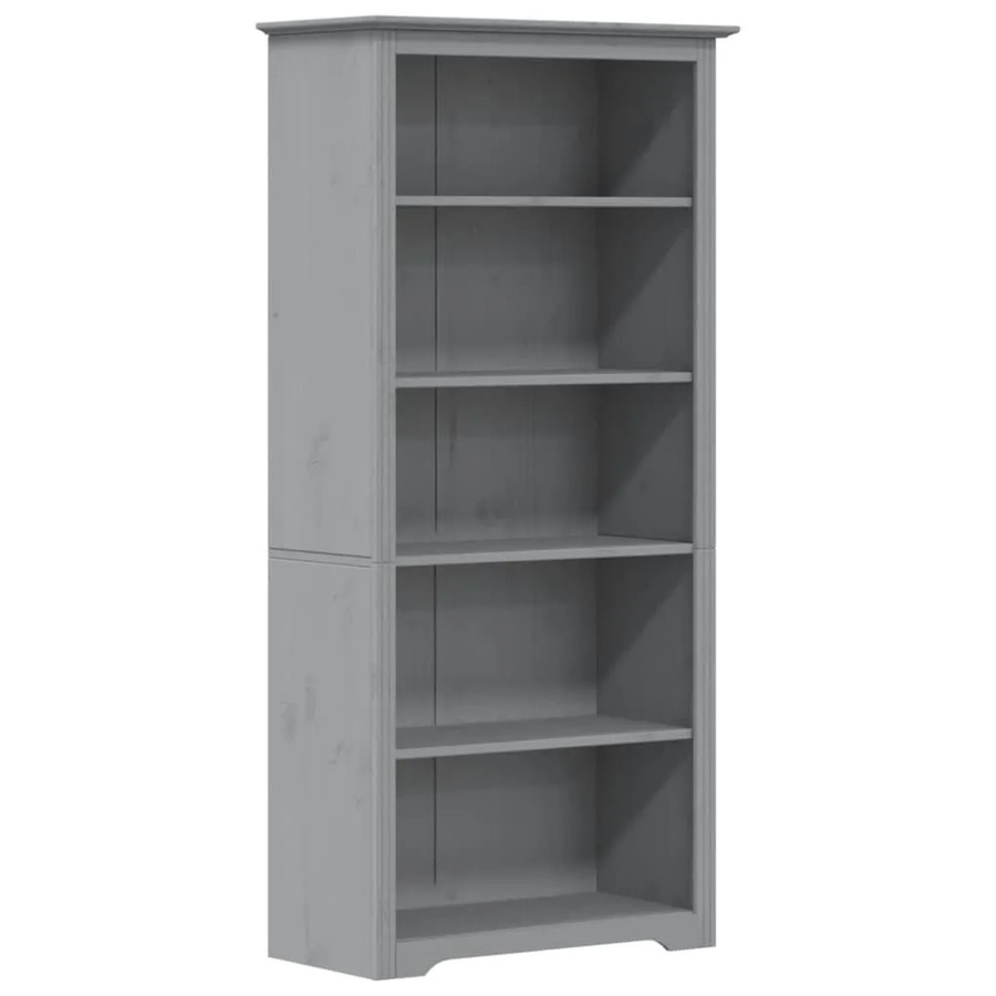 vidaXL Bücherregal BODO aus Massivholz Kiefer in Grau mit 5 Fächern, B/T/H: 82 x 40 x 173 cm - Bild 2