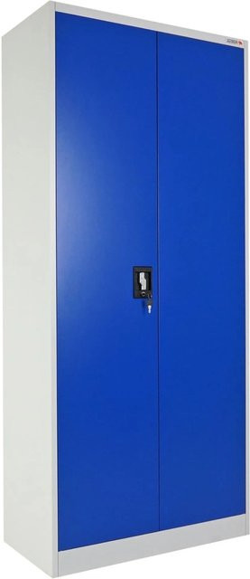 PROREGAL Elephant Flügeltürenschrank Aktenschrank mit 2 Türen und Schloss, Blau/Lichtgrau, H x B x T: 180 x 80 x 40 cm - Bild 1