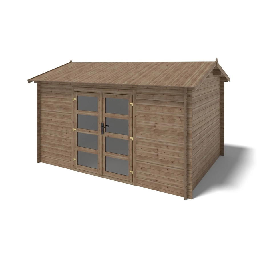 Altanka Gartenhaus Gerätehaus Braun, B x T: 4 x 3 m, 28 mm Wandstärke, Imprägniert, 12 m2 - Bild 2