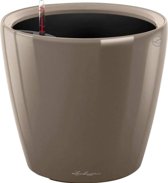Lechuza Pflanzgefäß Classico Premium LS Tabletop in Taupe Hochglanz, Durchmesser: 28 cm, Höhe: 26 cm - Bild 1