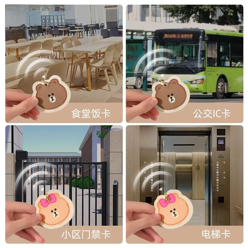 LINE FRIENDS Kartenhalter mit Schlüsselanhänger, Damen, Brown Bear Cony Choco Anime Cartoon - Bild 4