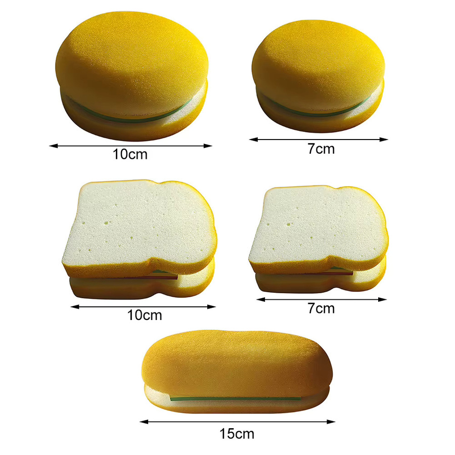 Multifunktionales Burger-Notizpapier mit Sandwich-Design, gelber klebriger Notizblock für Schule und Büro - Bild 1