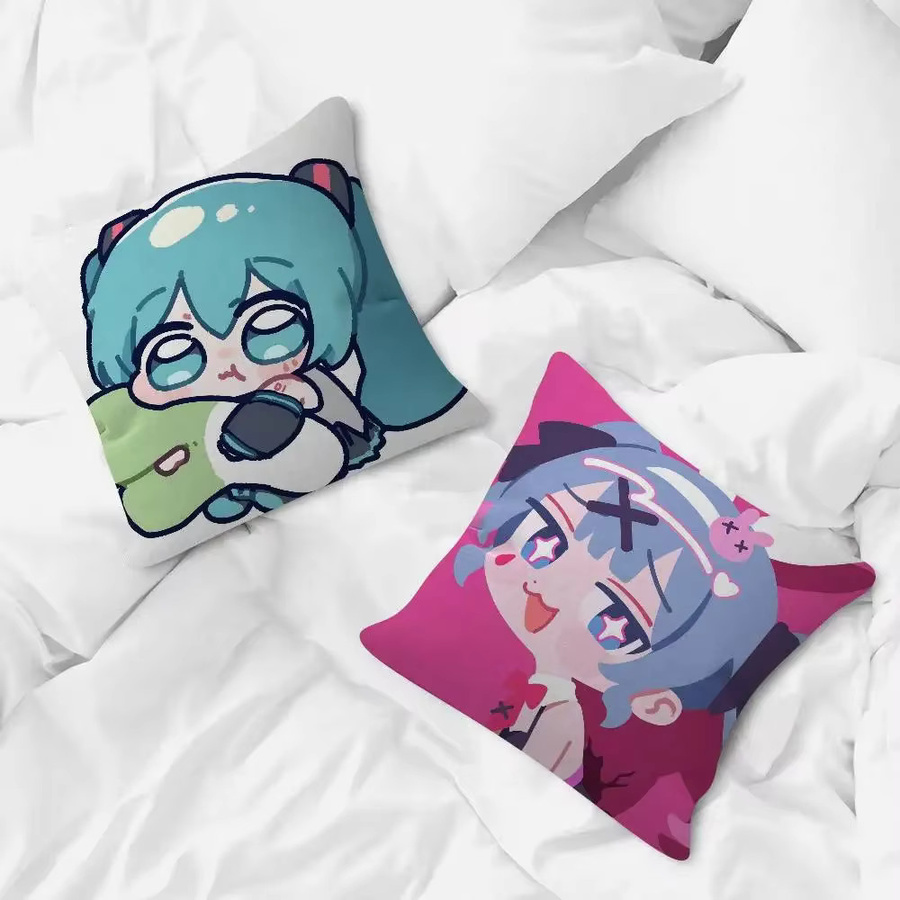 Dekorativer Anime Hatsune Miku Kissenbezug aus Polyester, B/H: 30 x 50 cm, Mehrfarbig - Bild 3