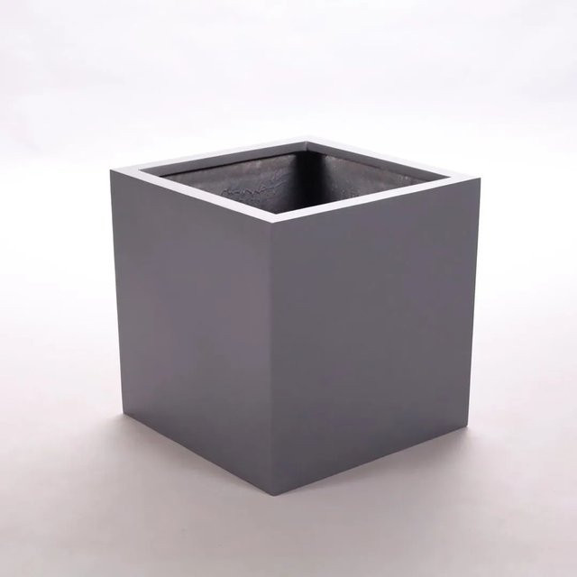 Elegant Einrichten Pflanzkübel aus Fiberglas in Anthrazit, quadratisch, B/T/H: 50 x 50 x 50 cm - Bild 1