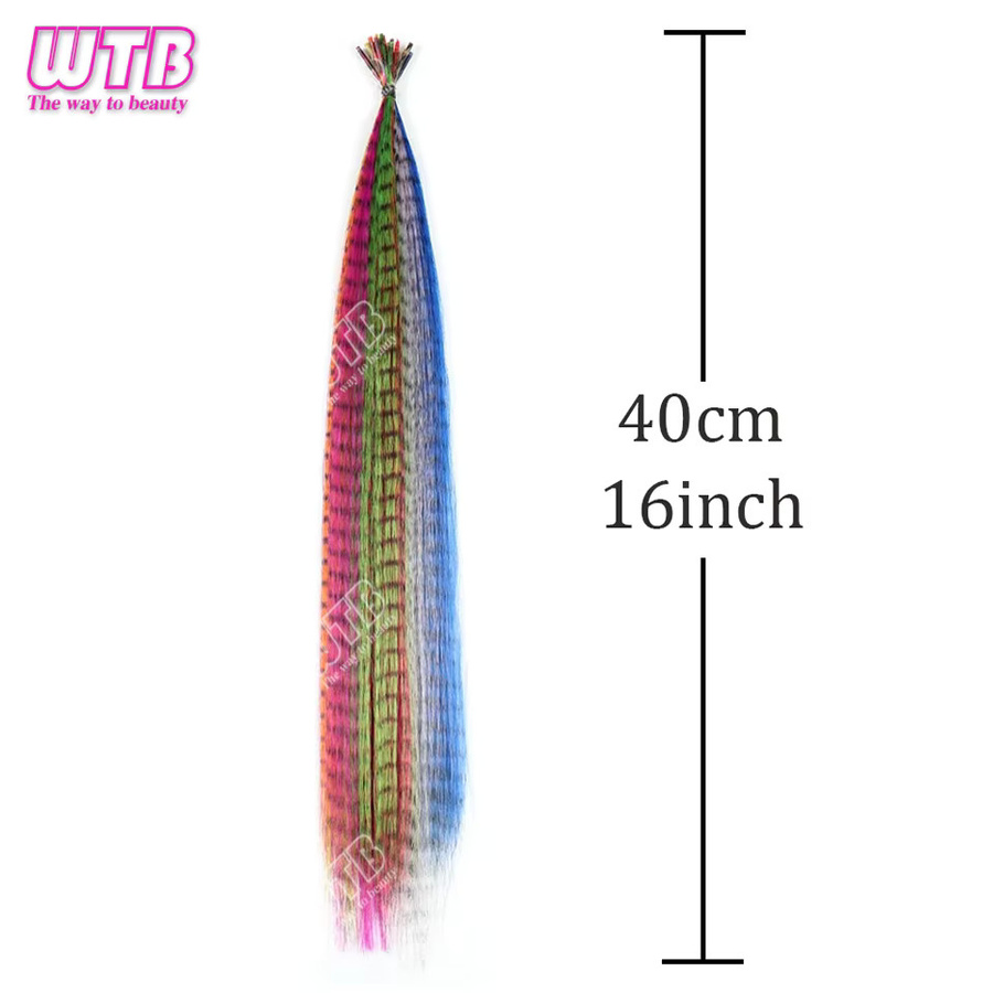 WTB Haar-Feder-Extensions, synthetisch, Zebra, 40,6 cm - Bild 3