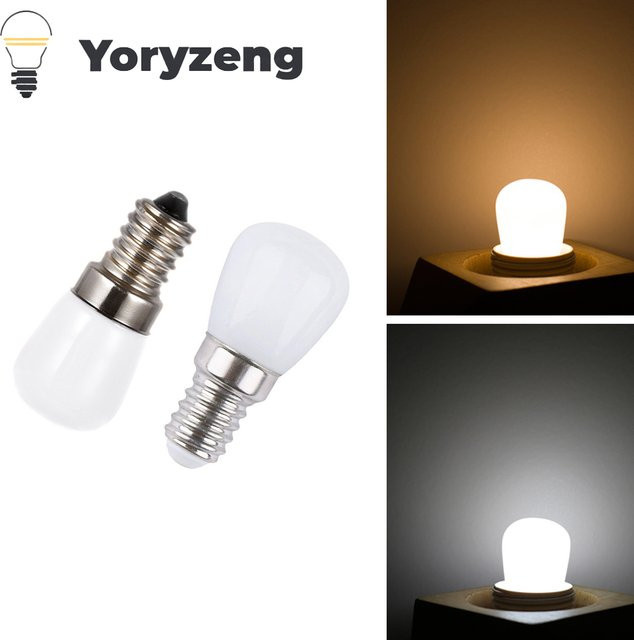 YORYZENG Mini LED-Lampe E14 E12 für Kühlschrank und Gefrierschrank, 2W, Weiß - Bild 1