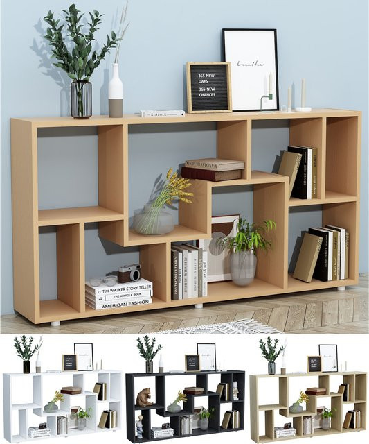 VCM Lanisa L Holz Standregal als Bücherregal und Raumteiler, B/T/H: 116 x 20 x 58 cm - Bild 1