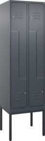 C+P Z-Spind Classic PLUS Gestell mit 4 Fächern, Anthrazit/Schwarz, H x B x T: 212 x 60 x 50 cm, mit Zylinderschloss - Bild 1