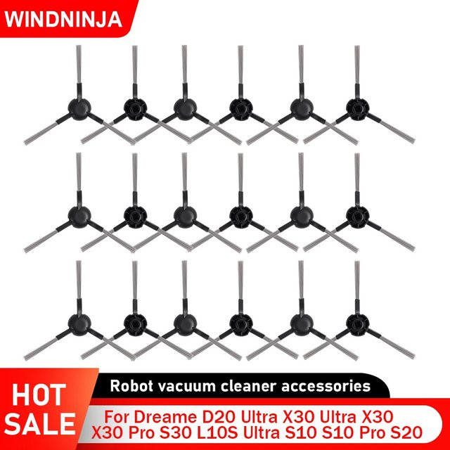 Dreame Seitenbürste Ersatzteil in Schwarz für Roboter Staubsauger X30 Ultra X30 Pro D20 Ultra L10S Ultra S10 S10 Pro S20 S30 - Bild 1