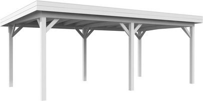 PALMAKO Pavillon Lenna aus Fichtenholz in Weiss mit Pultdach B/T/H: 628 x 340 x 245 cm - Bild 1