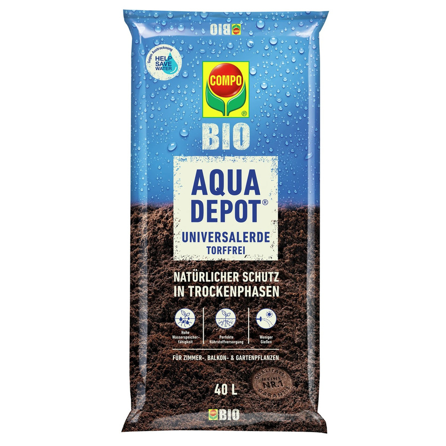 Compo Aqua Depot Universalerde torffrei für Zierpflanzen, Gemüse, Obst und Kräuter, 750 g - Bild 2