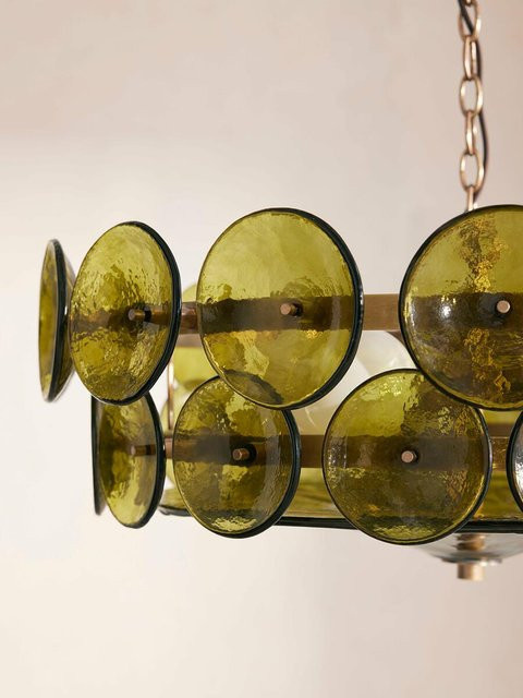 HomeLover Lorenzo LED Pendelleuchte aus Glas und Metall in Grün-Orange - Bild 1