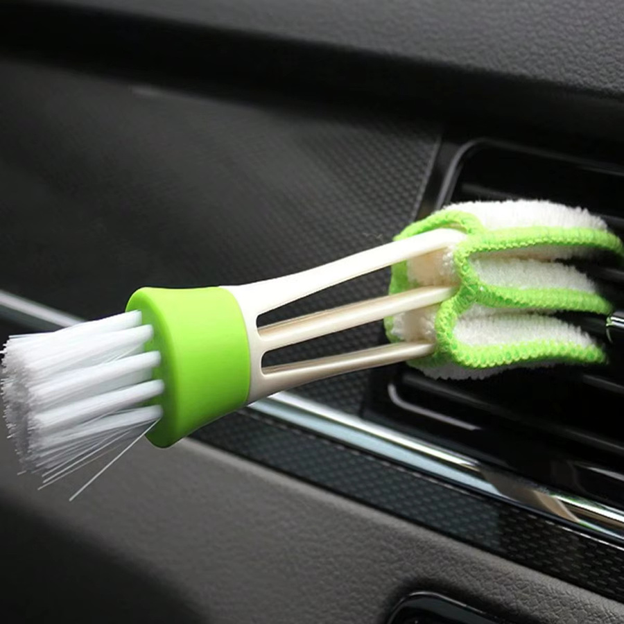 YONGRUN Tragbare Reinigungsbürste mit zwei Köpfen zur Staubentfernung für Auto-Klimaanlagen, Lüftungsschlitze, Lamellen und Tastaturen - Bild 2