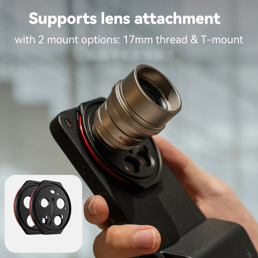 Fotorgear Zoom-Ring Handyhülle für Xiaomi 17 Ultra in Schwarz mit einstellbarem Fokus, unterstützt 67-mm-Filter und 17-mm-Objektiv - Bild 5