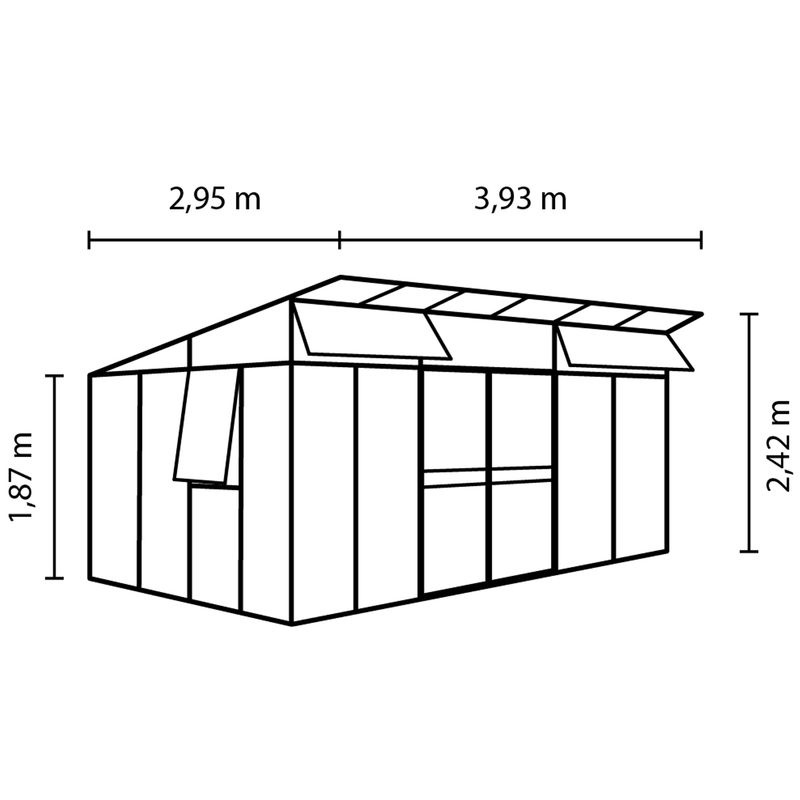 Vitavia Gewächshaus Aphrodite 11500 Weiß 11,5 m² mit 10 mm HKP - Bild 2
