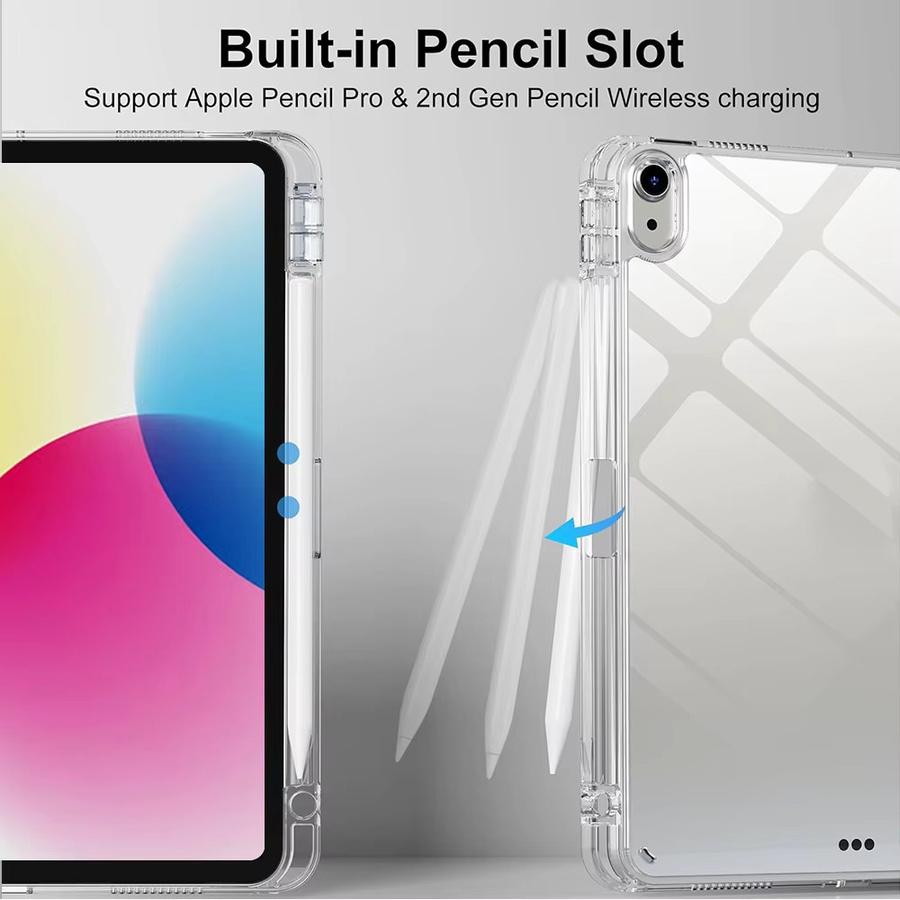 Transparente Schutzhülle für Apple iPad 11. Generation (11 Zoll, 2025) und iPad 10. Generation (10,9 Zoll, 2022) mit Stifthalter in Grün - Bild 2