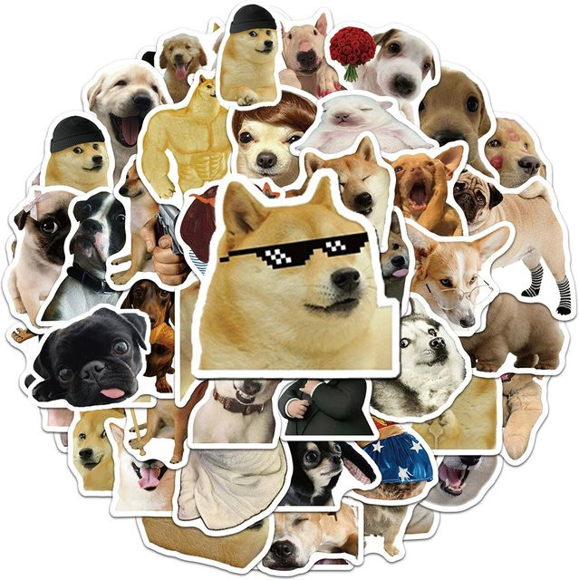 Charile Lustige Tier-Hunde-Meme Aufkleber Set in Mehrfarbig für Laptop, Handy und Gepäck - Bild 1