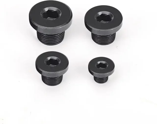 5 Stück BSPP-Endstopfenkappen aus Kohlenstoffstahl mit Flansch-Innensechskant in Schwarz für Hydraulik, Wasser, Dampf, Öl und Gas, Größen M8-M26 und 1/8''-3/4'' - Bild 1