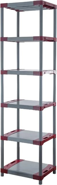 PROREGAL Kunststoffregal Big Grey Bear Extra-Tall in Grau/Rot, H x B x T: 220 x 60 x 46 cm - Bild 1